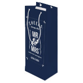 応援 |任意の色の結婚式の引き出物 ワインギフトバッグ (裏面アングル)