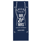 応援 |任意の色の結婚式の引き出物 ワインギフトバッグ (裏面)