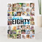 応援~八十年写真コラージュ80誕生日 カード (正面)