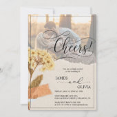 応援!写真パーソナライズされた素朴結婚の 招待状 (正面)