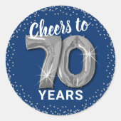 応援~大人70歳誕生日 ラウンドシール (正面)