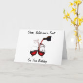 応援、敬礼、トーストを誕生日 カード (黄色い花)