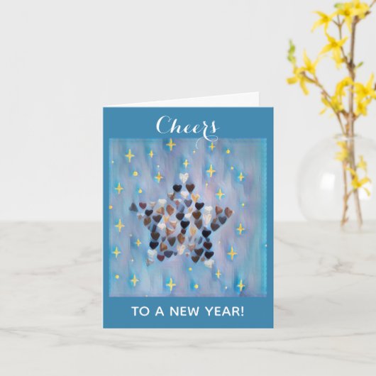 応援!新年に向けて!心からの新年の抱負 カード (黄色い花)