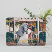 応援!新年結婚したの写真 箔シーズンカード (立ち正面)