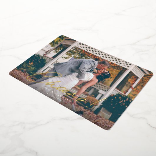 応援!新年結婚したの写真 箔シーズンカード (回転した状態)