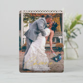 応援!新年結婚したの写真 箔シーズンカード (立ち正面)