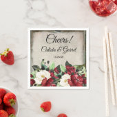 応援! |暗エレガント色フローラゴシック結婚の スタンダードカクテルナプキン (インサイチュ)