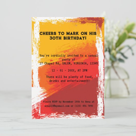 応援（男性） 招待状 (スタンド正面)