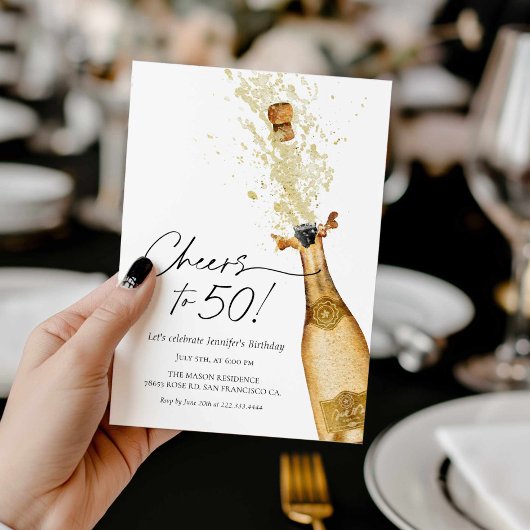 応援~第50誕生日フォト招待状 招待状