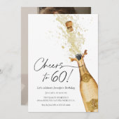 応援～第60誕生日フォト招待状 招待状 (正面/裏面)