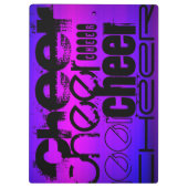 応援;紫鮮やか色ブルーおよびマゼンタ クリップボード (裏面)