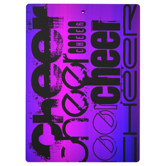 応援;紫鮮やか色ブルーおよびマゼンタ クリップボード (裏面)