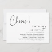 応援、結婚の駆け落ちパーティー、ディナー、踊り 招待状 (正面)