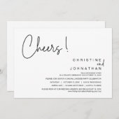 応援、結婚の駆け落ちパーティー、ディナー、踊り 招待状 (正面/裏面)