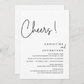 応援、結婚の駆け落ちパーティー、ディナー、踊り 招待状 (正面/裏面)