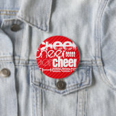 応援；緋色の赤ストライプ色 缶バッジ (インサイチュ)