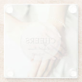 応援 – 花嫁ダイヤモンドリング編集可能結婚の ガラスコースター (裏面)