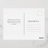 応援 |装飾文字ハッピーニューイヤー写真 箔シーズンポストカード (裏面)