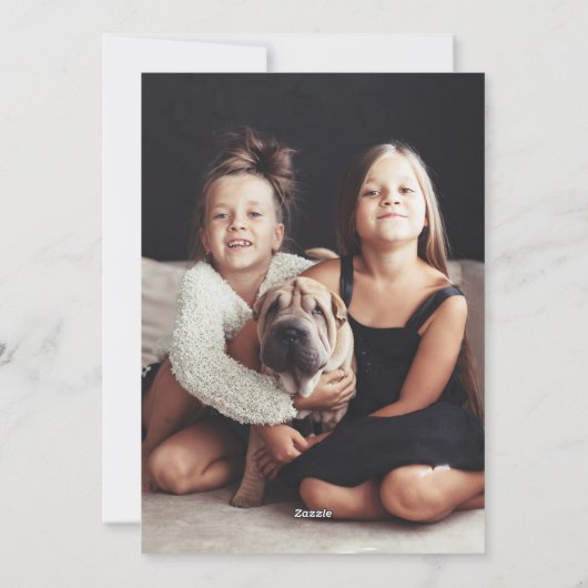 応援 |装飾的な文字が新年のお目出度う2枚の写真 シーズンカード (裏面)