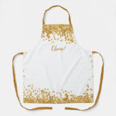 応援-金ゴールドバブルシャンパンテーマ エプロン (正面)
