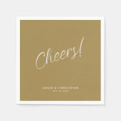 応援!金ゴールドミニマル任意の大事な行事カクテル スタンダードカクテルナプキン (正面)