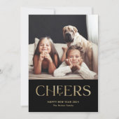 応援 |飾り文字ハッピーニューイヤー2枚写真 シーズンカード (正面)