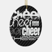 応援、黒とダークグレーのストライプ セラミックオーナメント (右)