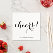 応援 | 黒モダン書紙ナプキン スタンダードカクテルナプキン (インサイチュ)