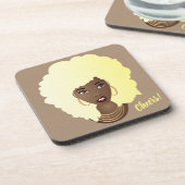 応援!黒人女性Blonde Afroイライラ コースター (左側)