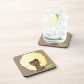 応援!黒人女性Blonde Afroイライラ コースター (右側)