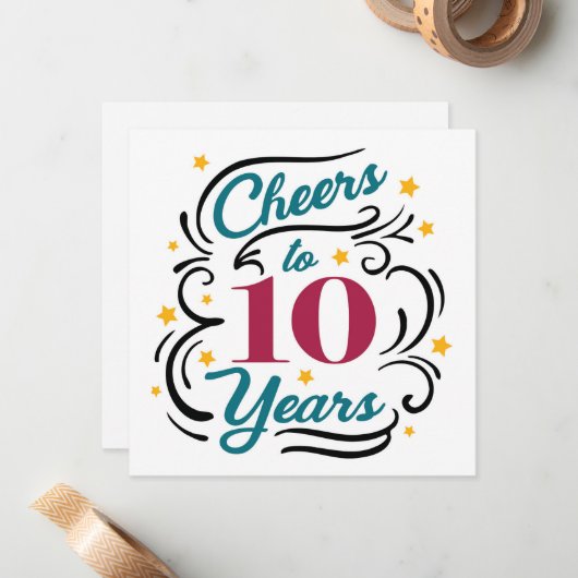 応援～10年 ノートカード (正面/裏面インサイチュ)