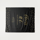 応援～100 | 金ゴールド&ブラック100お祝い タペストリー (正面(横))