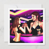 応援 | 2人の女性が記念日を祝う 招待状 (正面)