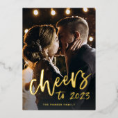 応援～2023 |新年の金ゴールド 箔シーズンカード (正面)