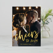 応援~2023 |新年の金ゴールド 箔シーズンカード (立ち正面)