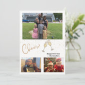 応援!3枚の写真年始カード 招待状 (スタンド正面)