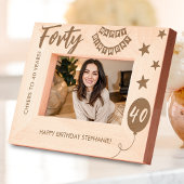 応援~40年ハッピーバースデー レーザー彫刻フレーム