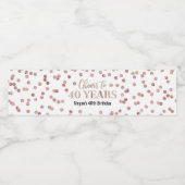 応援～40年バラ金ゴールド紙吹雪誕生日 ペットボトルラベル (シングルラベル)