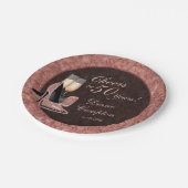 応援~50年バラ金ゴールド誕生日 ペーパープレート (アングル)