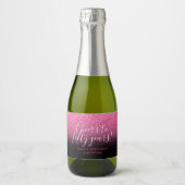 応援~50年ホットピンク&ブラックスパークル スパークリングワインラベル (正面)