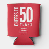 応援~50年レッド誕生日 缶クーラー (正面)