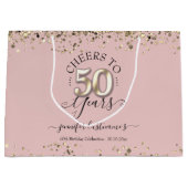 応援~50年金ゴールドグリッター ラージペーパーバッグ (正面)