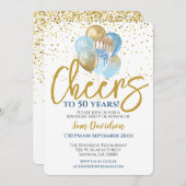 応援～50年50誕生日 招待状 (正面/裏面)