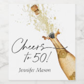 応援～50誕生日 ワインラベル (シングルラベル)