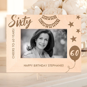 応援～60年ハッピーバースデー レーザー彫刻フレーム