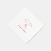 応援～60年ピンク60誕生日 カスタム スタンダードカクテルナプキン (角)