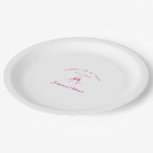 応援～60年ピンク60誕生日 カスタム ペーパープレート (アングル)