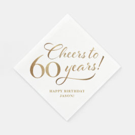 応援～60誕生日グリッターと金ゴールド スタンダードランチョンナプキン