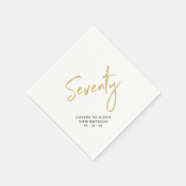 応援～70 |モダン大人70歳の誕生日パーティーN スタンダードカクテルナプキン