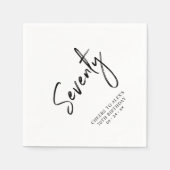 応援～70 |大人モダン70歳の誕生日パーティー スタンダードカクテルナプキン (正面)